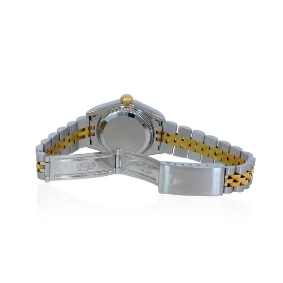 ROLEX DATEJUST SILVER ROMAN DIAL 18KY FLUTED JUBILEE TWO-TONE 26 MM WATCH 69173 - Picture 6 of 8